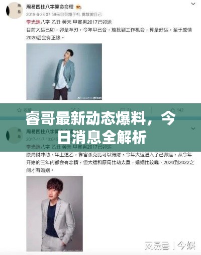 睿哥最新动态爆料，今日消息全解析