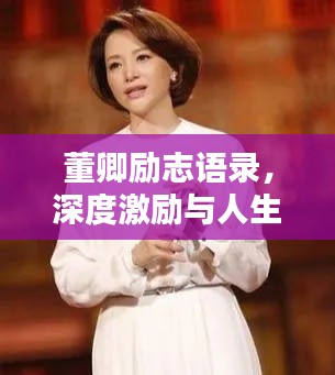 董卿励志语录，深度激励与人生感悟