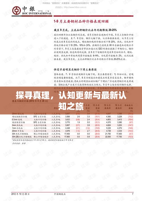 探寻真理，认知更新与最新认知之旅